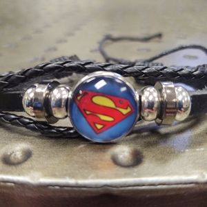 Superman multi layered leather bracelet. NWOT